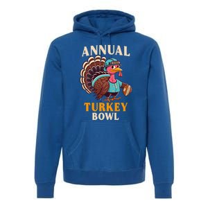 Annual Turkey Bowl Funny Thanksgiving Day Football Rugby Gift Premium Hoodie