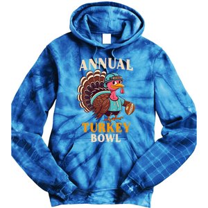 Annual Turkey Bowl Funny Thanksgiving Day Football Rugby Gift Tie Dye Hoodie