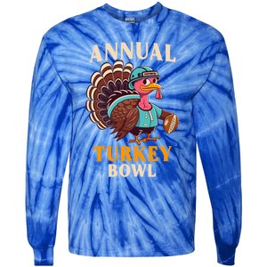 Annual Turkey Bowl Funny Thanksgiving Day Football Rugby Gift Tie-Dye Long Sleeve Shirt