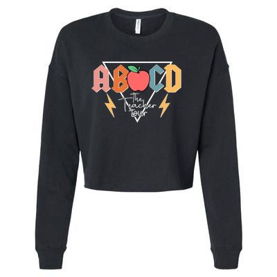 Abcd Teacher Back To School Cropped Pullover Crew