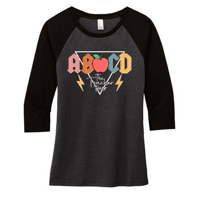 Abcd Teacher Back To School Women's Tri-Blend 3/4-Sleeve Raglan Shirt