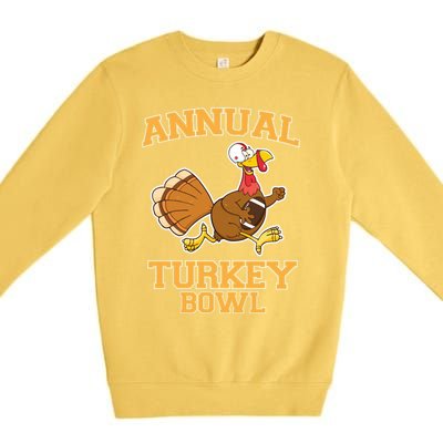 Annual Turkey Bowl Football Sport Lover Funny Thanksgiving Cute Gift Premium Crewneck Sweatshirt