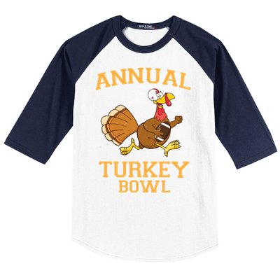 Annual Turkey Bowl Football Sport Lover Funny Thanksgiving Cute Gift Baseball Sleeve Shirt