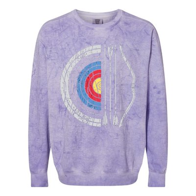 Archery Target Bow And Arrow Archer Retro Vintage Men Women Colorblast Crewneck Sweatshirt