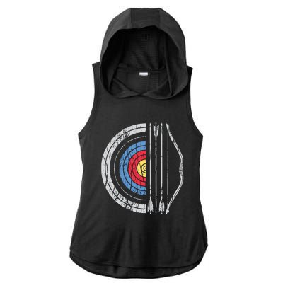 Archery Target Bow And Arrow Archer Retro Vintage Men Women Ladies PosiCharge Tri-Blend Wicking Draft Hoodie Tank