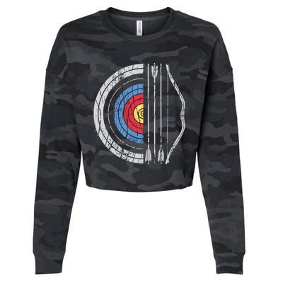 Archery Target Bow And Arrow Archer Retro Vintage Men Women Cropped Pullover Crew