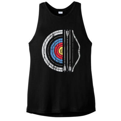 Archery Target Bow And Arrow Archer Retro Vintage Men Women Ladies PosiCharge Tri-Blend Wicking Tank