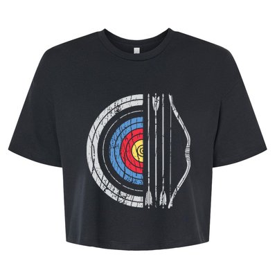 Archery Target Bow And Arrow Archer Retro Vintage Men Women Bella+Canvas Jersey Crop Tee