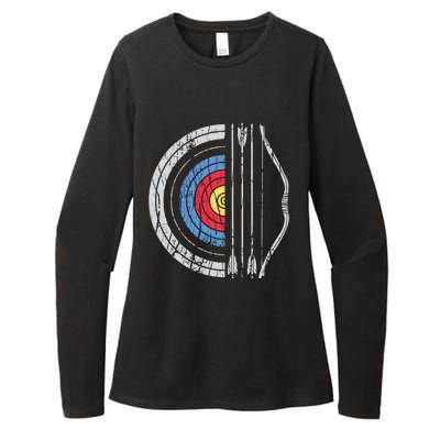 Archery Target Bow And Arrow Archer Retro Vintage Men Women Womens CVC Long Sleeve Shirt