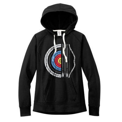 Archery Target Bow And Arrow Archer Retro Vintage Men Women Women's Fleece Hoodie