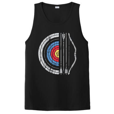 Archery Target Bow And Arrow Archer Retro Vintage Men Women PosiCharge Competitor Tank