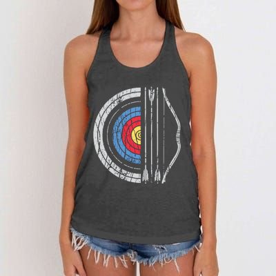 Archery Target Bow And Arrow Archer Retro Vintage Men Women Women's Knotted Racerback Tank