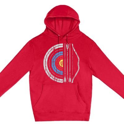 Archery Target Bow And Arrow Archer Retro Vintage Men Women Premium Pullover Hoodie