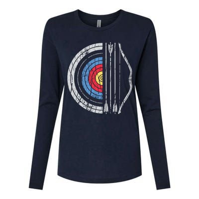 Archery Target Bow And Arrow Archer Retro Vintage Men Women Womens Cotton Relaxed Long Sleeve T-Shirt