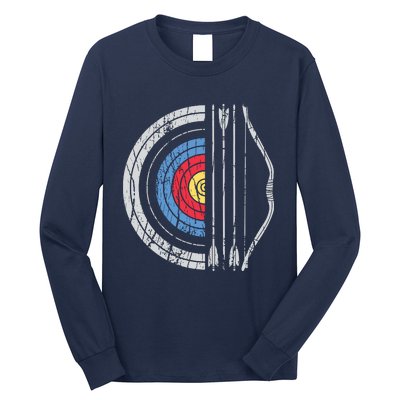 Archery Target Bow And Arrow Archer Retro Vintage Men Women Long Sleeve Shirt