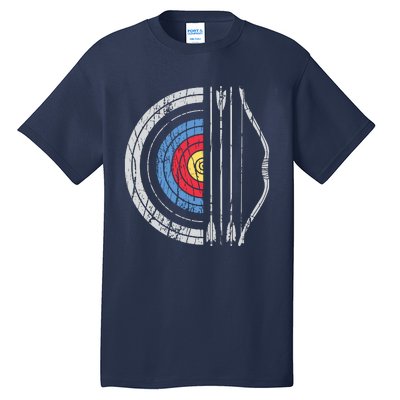 Archery Target Bow And Arrow Archer Retro Vintage Men Women Tall T-Shirt