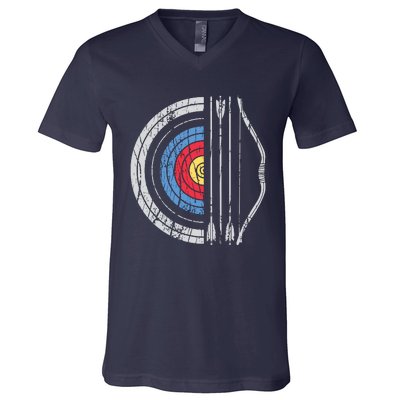 Archery Target Bow And Arrow Archer Retro Vintage Men Women V-Neck T-Shirt