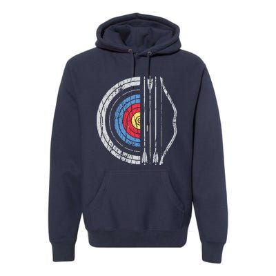 Archery Target Bow And Arrow Archer Retro Vintage Men Women Premium Hoodie