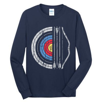 Archery Target Bow And Arrow Archer Retro Vintage Men Women Tall Long Sleeve T-Shirt