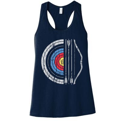 Archery Target Bow And Arrow Archer Retro Vintage Men Women Women's Racerback Tank