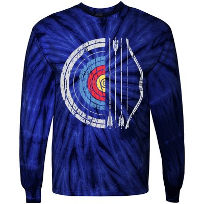 Archery Target Bow And Arrow Archer Retro Vintage Men Women Tie-Dye Long Sleeve Shirt