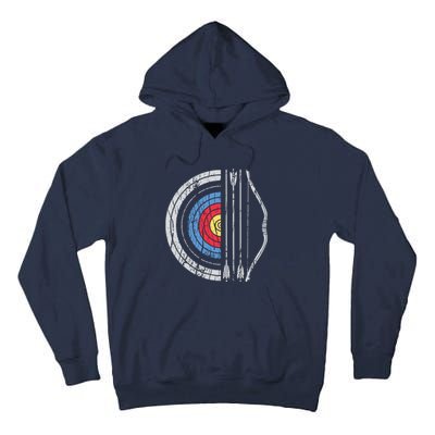 Archery Target Bow And Arrow Archer Retro Vintage Men Women Tall Hoodie