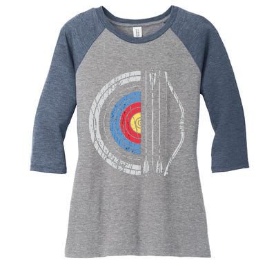 Archery Target Bow And Arrow Archer Retro Vintage Men Women Women's Tri-Blend 3/4-Sleeve Raglan Shirt