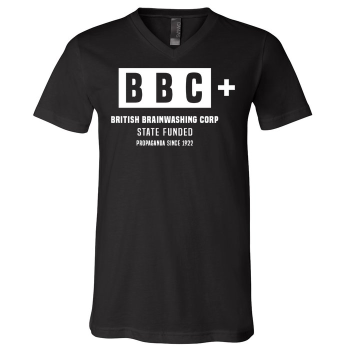 Andrew Tate Bbc British Brainwashing Corp State Funded V-Neck T-Shirt