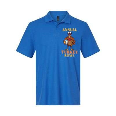 Annual Turkey Bowl Funny Thanksgiving Turkey Day Football Great Gift Softstyle Adult Sport Polo