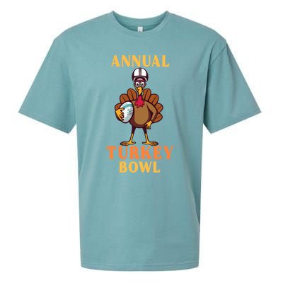 Annual Turkey Bowl Funny Thanksgiving Turkey Day Football Great Gift Sueded Cloud Jersey T-Shirt