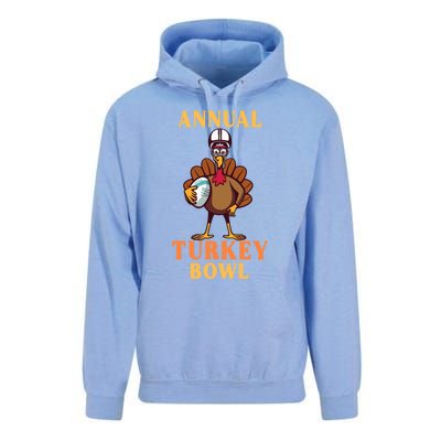 Annual Turkey Bowl Funny Thanksgiving Turkey Day Football Great Gift Unisex Surf Hoodie