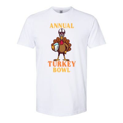 Annual Turkey Bowl Funny Thanksgiving Turkey Day Football Great Gift Softstyle CVC T-Shirt