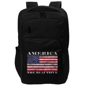 America The Beautiful American Flag July 4th Gift Impact Tech Backpack