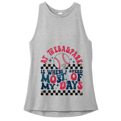 At The Ballpark Is Where I Spend Most Of My Days Ladies PosiCharge Tri-Blend Wicking Tank