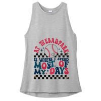 At The Ballpark Is Where I Spend Most Of My Days Ladies PosiCharge Tri-Blend Wicking Tank