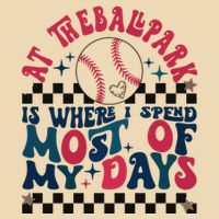 At The Ballpark Is Where I Spend Most Of My Days Drawstring Bag
