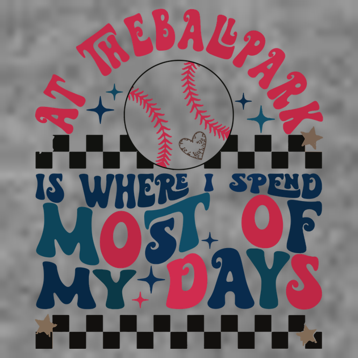 At The Ballpark Is Where I Spend Most Of My Days 7-Panel Snapback Hat
