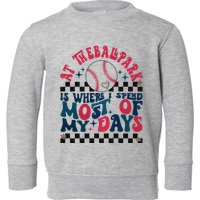 At The Ballpark Is Where I Spend Most Of My Days Toddler Sweatshirt