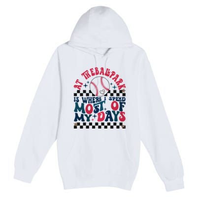 At The Ballpark Is Where I Spend Most Of My Days Premium Pullover Hoodie