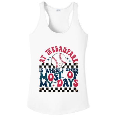At The Ballpark Is Where I Spend Most Of My Days Ladies PosiCharge Competitor Racerback Tank