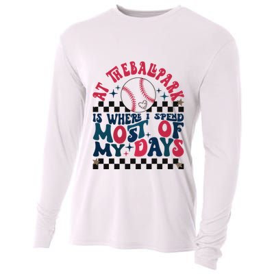 At The Ballpark Is Where I Spend Most Of My Days Cooling Performance Long Sleeve Crew