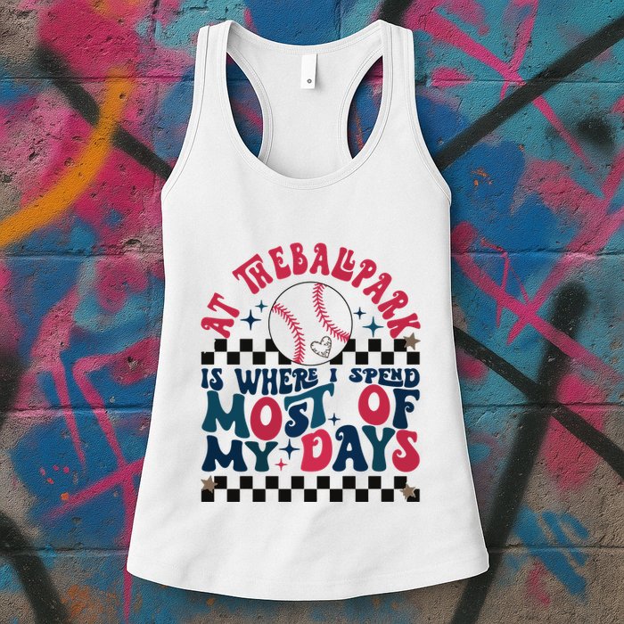 At The Ballpark Is Where I Spend Most Of My Days Womens Tank Top
