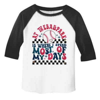 At The Ballpark Is Where I Spend Most Of My Days Toddler Fine Jersey T-Shirt