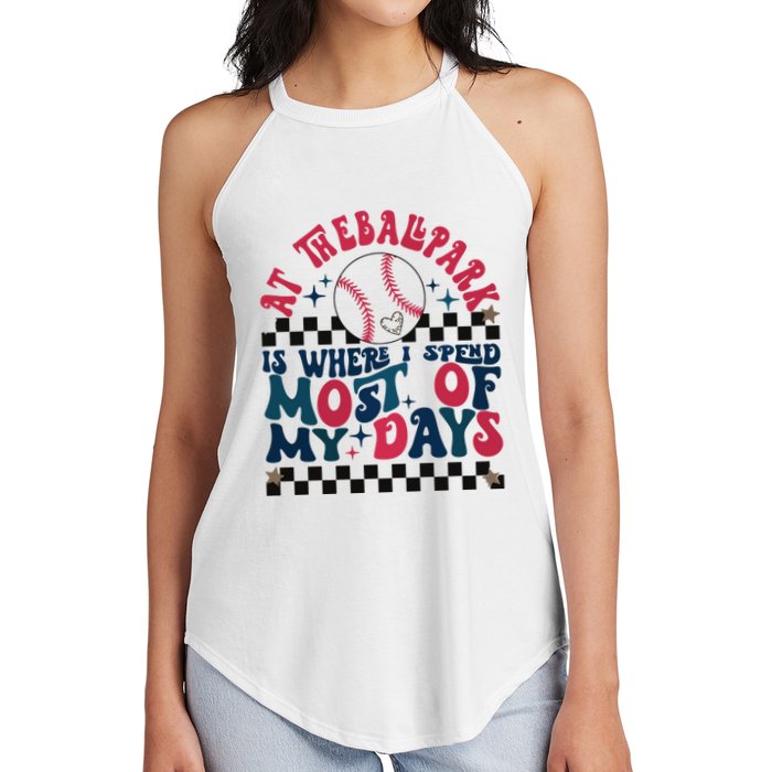 At The Ballpark Is Where I Spend Most Of My Days Women's Perfect Tri Rocker Tank