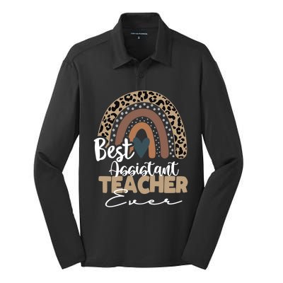 Assistant Teacher Boho Rainbow Teacher Appreciation Gift Silk Touch Performance Long Sleeve Polo