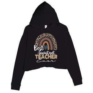 Assistant Teacher Boho Rainbow Teacher Appreciation Gift Crop Fleece Hoodie