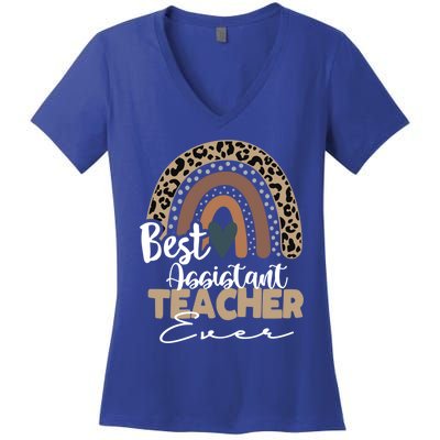 Assistant Teacher Boho Rainbow Teacher Appreciation Gift Women's V-Neck T-Shirt