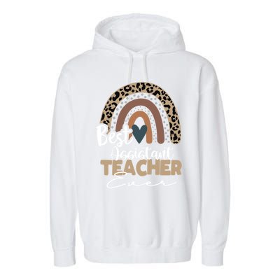 Assistant Teacher Boho Rainbow Teacher Appreciation Gift Garment-Dyed Fleece Hoodie