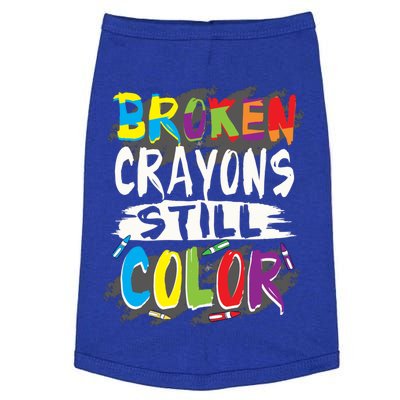 Autism Teacher Broken Crayons Still Color Autism Awareness Cool Gift Doggie Tank