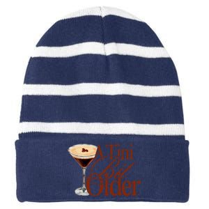 A Tini Bit Older Espresso Martini Birthday A Tiny Bit Older Striped Beanie with Solid Band